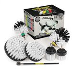 Drill Brush Ultimate Automotive Cleaning Kit With Extension - Truck Accessories - Glass, Upholstery, Seats, Window, Interior, Wheel, Carpet Cleaner - Car Mats - Spin Brush - Motorcycle Accessories