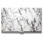 Panning Personalized Premium Business Name Card Case Credit Box Holders Business Card Storage Pockets,Wallet Business Card Holders, 3.7X2.2X0.3 Inch,Marble Abstract Blue and Gold