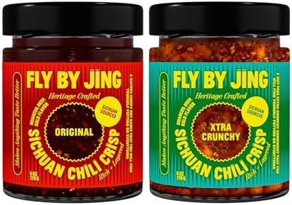 FLYBYJING Original + Xtra Crunchy Sichuan Chili Crisp Duo: Premium Chili Sauces Good on Noodles, Proteins, Veggies & Everything - Spicy, Savory, Vegan, Sugar Free Hot Sauces, 6oz (Pack of 2)
