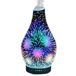 Cello 3D Firework Glass Ultrasonic Diffuser- Oil Diffusers And Humidifiers For Home - An Aromatherapy Diffuser To Pair With Essential Oils Or Used As An LED Lamp. 3D Diffusers For Home.