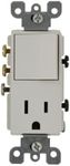 Leviton 5645-W 15 Amp, 120 Volt, Decora 3-Way/AC Combination Switch, Commercial Grade, Grounding, White