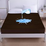 GADDA CO Mattress Protector Waterproof Elastic Fitted Bed Cover - 72 * 72 - Double Bed - Coffee