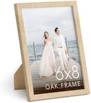 HAUS AND HUES 6x8 Natural Oak Wooden Picture Frame - 6x8 Poster Frame - Premium Oak, Vertical Hang, Shatterproof Plexiglass - Ideal for Home, Room, Office (6x8 in, Natural Oak)