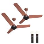 OCECO Ecos Combo Ceiling Fan Set - 900mm Brown BLDC Motor Ceiling Fan for Home BEE 5 Star Rated Remote Fan Saves 65% Energy Saving Fan Backed by a Reliable 2-Year Warranty