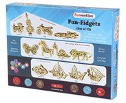 Funvention- for Little Scientist in Every Kid Toys Fun Fidgets - Set of 12 Unique DIY Miniature Mechanical Models - STEM 3D Puzzle