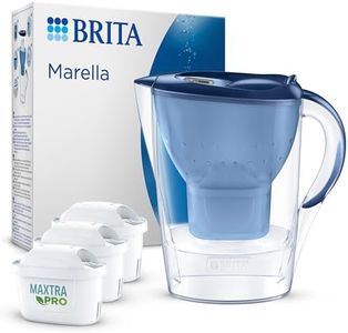 BRITA Marella Blue Water Filter Jug (2.4L) incl. 3 x Brita MAXTRA PRO All-in-1 Filters That Reduces Chlorine, Limestone, PFAS and Metals - Elegance and Functionality