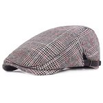 RICHTOER Newsboy Cap Beret Men Women Flat Caps Summer Cotton Plaid Hat Outdoors (Color 1)