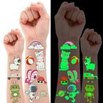 Temporary Tattoos Kids 400 Pcs Glow In The Dark Tattoos for Kids,Waterproof Skin Fake Tattoos Stickers for Boy and Girl,Luminous Kids Tattoos for Birthday Game Activities Holiday Party Favors etc