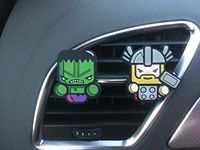 7 COLOURS 2 x Coolest Novelty Car Air Fresheners! Marvel Avengers, Hulk, Thor, Iron Man, Captain America, Star Wars…Transform Your Boring Car! Hulk & Thor(Fresh Lemon)