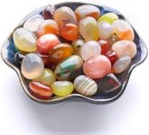 Landscaping Pebbles, Indoor Potted Plants Decorative Rocks Colored Polished Terrarium Stones Glass Vase Fillers for Outdoor Garden Fountain Marbles Aquarium Gravel River Fish Tank Succulents Crafts