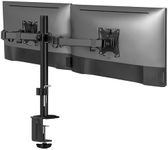 Mount-It! Dual Monitor Mount, Dual Monitor Arm for 2 Screens, Dual Monitor Desk Mount, Adjustable Tilt and Swivel Arms for Double Screens up to 32” & 19.8 Lbs VESA 75x75 and 100x100 C-clamp & Grommet