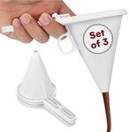 Kitchtic Adjustable Funnel for Baking - Dough Dispenser - Batter Dispenser Funnel - Liquid Chocolate Dispenser - Cream Funnel Kit - Baking Accessories - DIY Baking Equipment - Set of 3