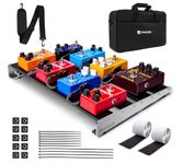 Guitar Pedalboard - Vangoa Effects Pedal Board Aluminum Alloy Portable with Carry Bag & Mounting Tape, 18.1" x 11.8" (VPB-L45 Medium)