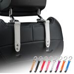 Purse Hook Holder for Car - 2 Pack Genuine Leather Car Back Seat Handbag Hidden Hanger Headrest Hooks for Purses and Bags