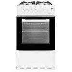 Beko KSG580W 50cm Single Cavity Gas Cooker in White 4 Hotplate Burners