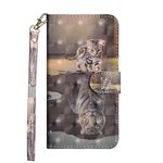 Huawei P20 Lite Cover Flip, Shockproof 3D Premium Soft PU Leather Notebook Wallet Case with Magnetic Stand Card Holder ID Slot Folio TPU Bumper Protective Skin Case for Huawei P20 Lite Cat & Tiger