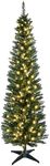 HOMCOM 6 ft Pre-Lit Noble Fir Slim 