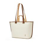 MOKOBARA The Belle Tote Vegan Leather Solid Oversized Tote Bag for Women (Coconut Cream)