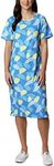 Columbia Women's Freezer Mid Dress, Azure Blue Ditsy Leaves Print, Small