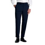 Haggar Men's Premium Stretch Tailored Fit Suit Separates-Pants & Jackets, Navy Grid Print- Pant, 34W / 34L