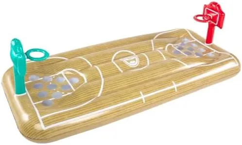 BigMouth Inc Inflatable Basketball Pong Raft, Built in Drink Holders, Fun Floating Pool Party Game