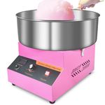 Candy Floss Machine, 1000W Cotton Candy Machine Commercial with Stainless Steel Bowl, Sugar Scoop, Pink Candy Floss Makers for Kids, Home, Birthday, Parties, Festival, Carnival, Candy Machine for Girl