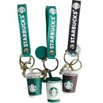 Artbizz Silicone Coffee Mug Keychain, Miniature Reusable Keyring & KeyChain for Coffee Lovers, Unbrekable Comes With Strap & Bag Hook - MultiColor (Pack Of 1)