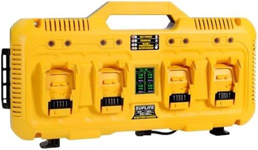 2026 Upgrade 8A Fast Battery Charging Station,4 Port&32A Total Output, DCB104, Compatible with Dewalt 12v Max, 20v Max and 20v/60v Max Batteries, Compatible with TOUGHSYSTEM Products, 5‑Year warrnaty