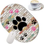 Gaming Mouse Pad with Coasters Set, Cute Dog Paw Prints Design Mouse Pad Non-Slip Rubber Mousepad Office Accessories Desk Decor Mouse Pads for Computers Laptop