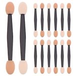 Ukerdo 50pcs Disposable Eyeshadow Brush Applicators Professional Comestic Double Ended Sides Make Up Oval Tools Short Sponge Latex-7.7cm