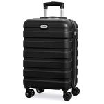 Luggage AnyZip PC ABS Hardside Lightweight Suitcase with 4 Universal Wheels TSA Lock Carry-On 20 Inch（Black）