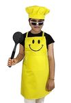 Switchon Polyester Waterproof Adjustable Kids Multi purpose Cooking Apron with a chef cap School Apron - for 3 years to 6 years Proudly made in india (3 Yrs to 6 Yrs, Yellow)