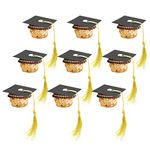 POUYRBA Graduation Cap Chocolate Decorations, 50pcs Black and Dark Blue 2024 Graduation Party Set for Chocolates Candies