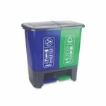 Nayasa Plastic 2 In 1 Bold Dustbin | Pedal Dustbin | With Lid and Detachable Bin | Garbage Waste Bin with Handle | Dustbin for Kitchen-Bathroom | Wet & Dry Waste Bin | Blue & Green