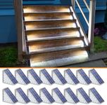 NIORSUN Solar Step Lights for Outside,16 Pack Cool White Stair Lights Outdoor Waterproof IP67 Auto On Off,Solar Light for Steps,Stair,Patio,Yard,Porch,Front Door,Sidewalk,Deck Decor