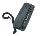 Geemarc Marbella - Gondola Style Corded Telephone with Large Buttons, Mute Function and Visual Ring Indicator - Wall Mountable - UK Version - Metallic Blue