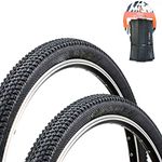 SUSHOP Mountain Bike Tyres, 26/27.5 Inch X 1.95/2.1 Folding MTB Tyre, 60TPI Anti Puncture Bicycle Out Tyres, Non-Slip Road Bikes Fast Rolling,26x2.1