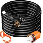 VEVOR Generator Cord, 30' Generator Power Cord with Plug in & Out Pin of Inlet Box Side, 50AMP SS2-50R/CS6375 Style Inlets Cable, 12000W Extension Cord, 125/250V Power