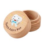 Tooth Fairy Box, Wooden Tooth Holder Tooth Cute Tooth Keepsake Box Tooth Storage Box Baby Tooth Saver Container Box for Kids Boys and Girls(Style 1)