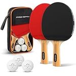 PRO SPIN Table Tennis Bats - 2-Player Table Tennis Set | High-Performance Bats and Table Tennis Balls, Compact Storage Case | Perfect for any Outdoor/Indoor Table Tennis Table | 3-Star Ping Pong Balls