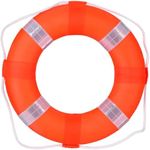 20 Inch Pool Safety Life Preserver Ring Buoy for Pool, Swimming Swim Foam Ring Pool Buoy Pool Safety Throw Rings Rescue Lifeguard Wall Decoration (Orange)