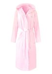 Luxury Turkish Hooded Non-pilling Bathrobe for Women - Soft Terry Cloth Robe for Ultimate Comfort and Style - Crescentt (Baby Pink Hooded - XS/S)