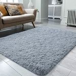 Fluffy Rug, Super Soft Fuzzy Area Rugs for Bedroom Living Room - Large Plush Furry Shag Rug - Kids Playroom Nursery Classroom Dining Room Decor Floor Carpet (4x6 ft, Gray Blue)
