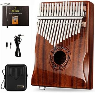 Moozica 17-Key EQ Kalimba, Solid Koa Wood Electric Kalimba Thumb Piano With Built-in Pickup and Professional Kalimba Case (K17K-EQ)