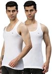 Lux Cozi Men's Solid Vest (Pack of 2) (COZI_WH_RN_85_2PC_White