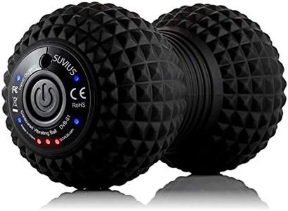 SUVIUS Peanut Electric Vibrating Rechargeable Foam Roller - 4 Intensity Levels for Firm Battery-Powered Deep Tissue Recovery, Training, Massage - Therapeutic Back and Muscle Massage Roller (Black)