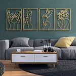 Glamativity 4 Pack Gold Wall Art Dé