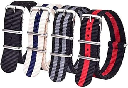 Ritche Christmas Gift 22mm Nylon Straps Nylon Watch Bands Compatible with Seiko Watch for Men Women (4 Packs), Valentine's day Gifts for him or her, White Elephant Gifts, Stocking Stuffers for Men