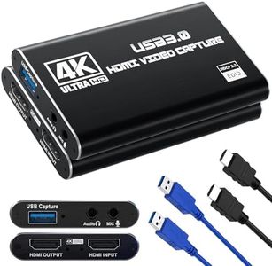 Guermok USB 3.0 HDMI Capture Card, 1080P 60FPS & 2K30 Video Capture Device with 4K HDMI Pass-Through, Mic Input & Audio Output for OBS Streaming, PS5, Switch 2/1, Xbox1, Camera, PC
