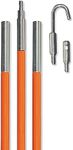 Klein Tools 56312 Lo-Flex Fish Rod Set, with Splinter Guard Coating and Stainless Steel Connectors, Bullet Nose and Hook Attachments, 12-Foot